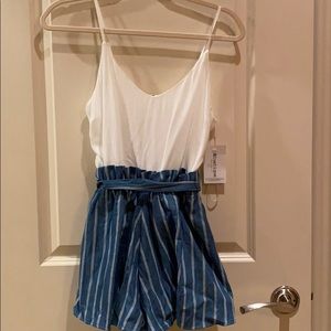 Romper Blue and White